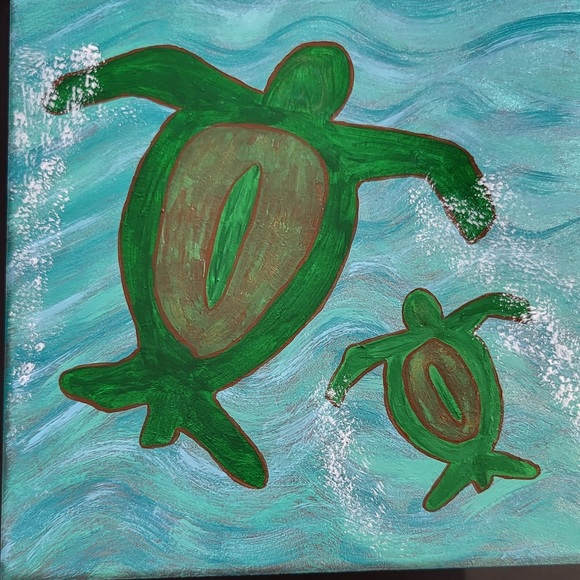 Handmade Other - 428. Honu turtle Handmade in Maui, Hawaii Glazed Crramic 6” Tile
